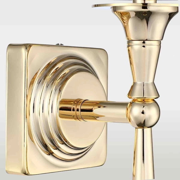 Lampa ścienna do jadalni Austin W01265AU-WH Cosmolight metal tkanina złota biała