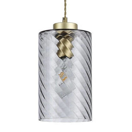 LAMPA wisząca SHEILA 5228 Rabalux szklana OPRAWA zwis tuba przydymiona złota