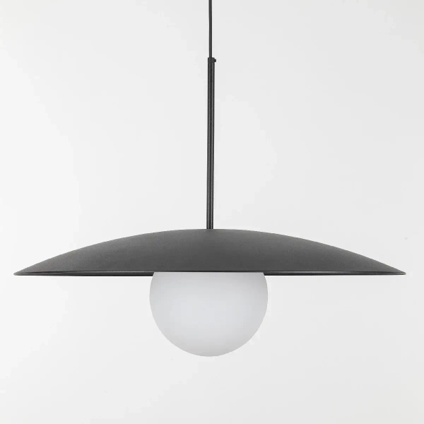 Jadalniana lampa zwisająca Slate 10637 mleczna kula czarny
