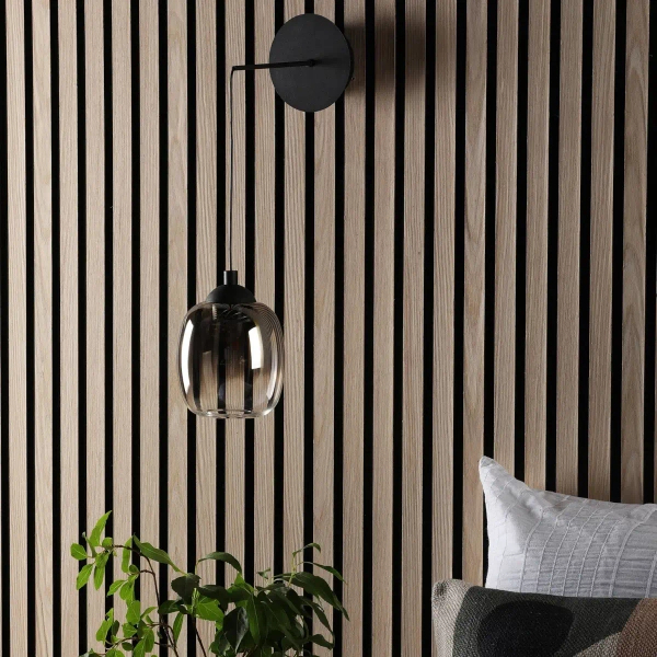 Szklana lampa ścienna Ramona RAM0722 LED 5,5W 3000K loftowa czarny