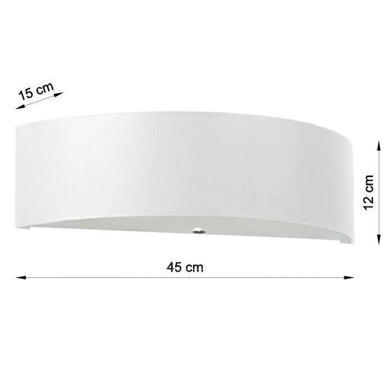 LAMPA ścienna SKALA SL.0763 abażurowa OPRAWA półokrągły kinkiet biały