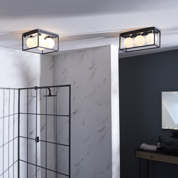 Nasufitowa lampa cube L&-195050 Light& kule szklane IP44 czarna