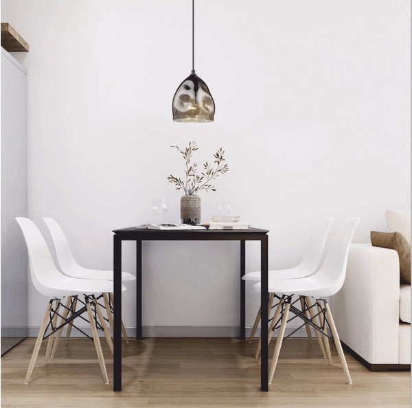 Szklana lampa wisząca Melt LP-126/1P do kuchni nad stół czarna