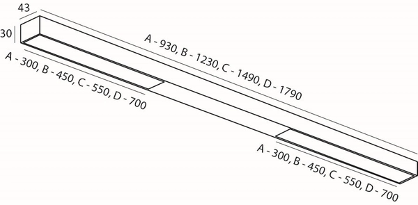 Plafon podłużny Pietra 3133A2202-22 Elkim LED 36W 4000K ściemniacz biały