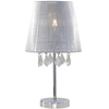 Stojąca LAMPA stołowa MONA LP-5005/1TS srebrna Light Prestige abażurowa LAMPKA z kryształkami glamour crystal srebrna