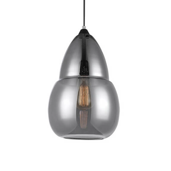 Loftowa lampa wisząca Tesa MDM2358/1A szklana do salonu przydymiona chrom