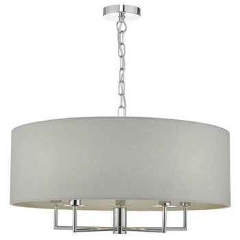 Abażurowa lampa wisząca Jamelia JAM0539 Dar Lighting na łańcuchu chrom