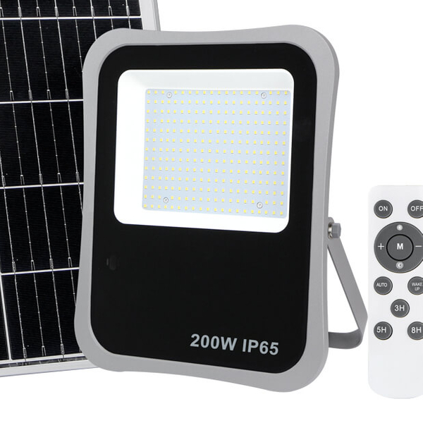 Ogrodowa lampa solarna Bares SLR-73142-200W Italux LED 200W 4000K IP65 szary
