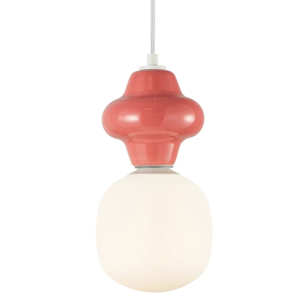 Zwis lampa ceramiczna Latera PND-94331-1S-RED do salonu czerwony