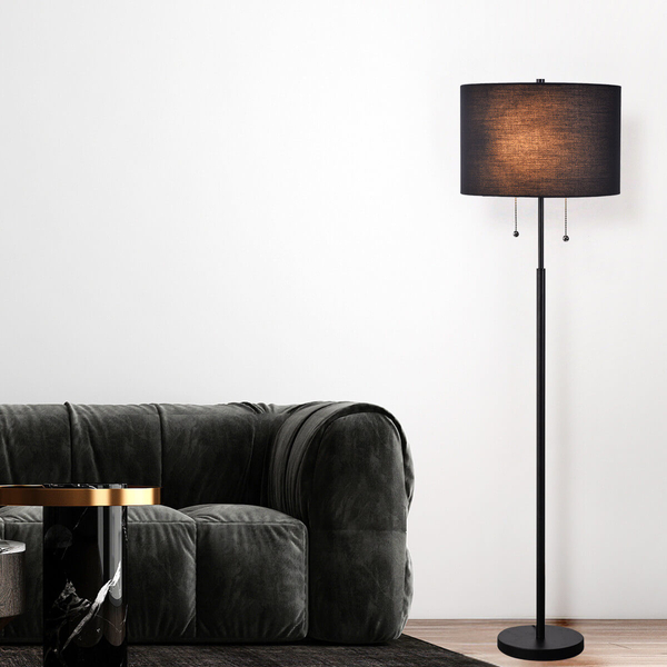 Lampa podłogowa Fogo LP-0304/2F BK Light Prestige tuba do sypialni czarna