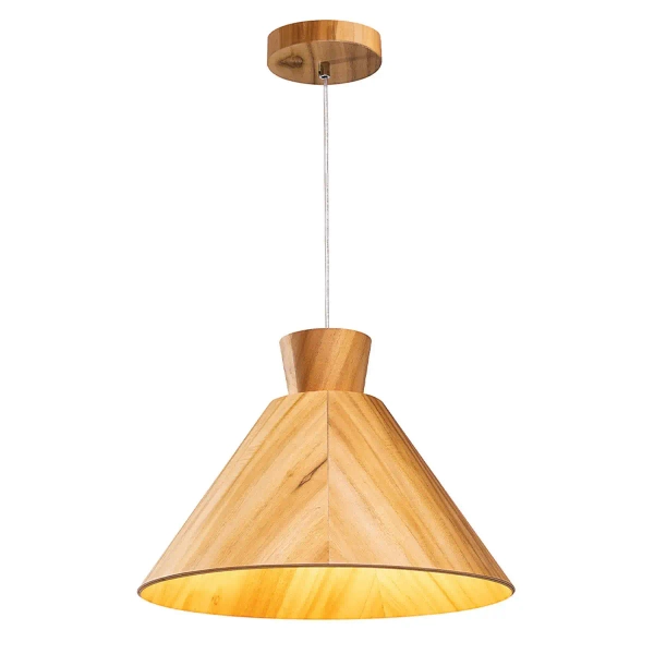 Lampa wisząca drewniana Conical QN-CONICAL-P-M-TEAK nad stół brązowy