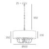 Abażurowa LAMPA wisząca ABU DHABI P06512WH Cosmolight klasyczny zwis do salonu biały