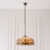 Szklana wisząca lampa nad stół Dragonfly 64079 na łańcuchu tiffany beżowa