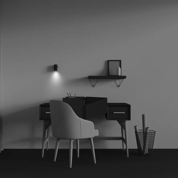 Ścienna lampa podłużna Calipso C106WL-01-GU10-B tuba czarna