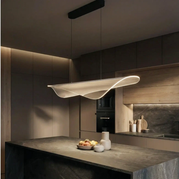 Designerska lampa wisząca do kuchni MANTA LED 38W 3000K AZ6794 transparentna czarna