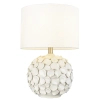 Ceramiczna lampa stołowa Kotor T01030BR-WH biała mosiądz