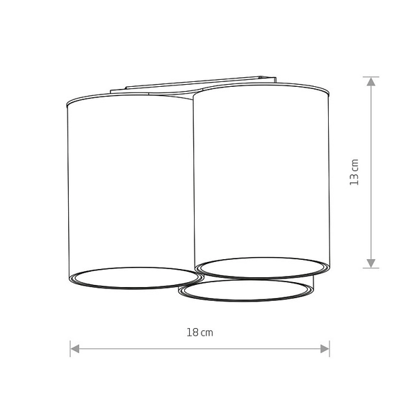 Natynkowe tuby potrójne Eye Tone 7666 plafon do jadalni biały