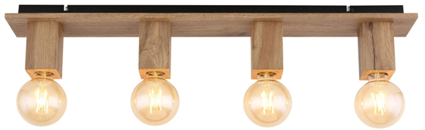 Sufitowa lampa loftowa Erna 15655-4D do salonu drewniana