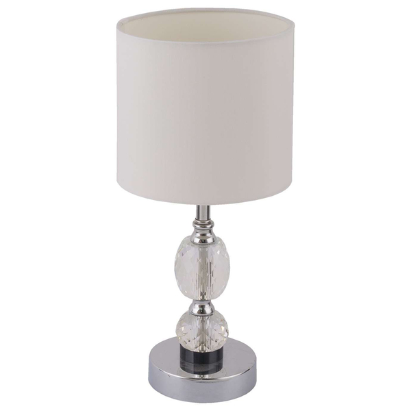 Stojąca lampa nocna BRONN abażurowa do salonu klasyczna biała