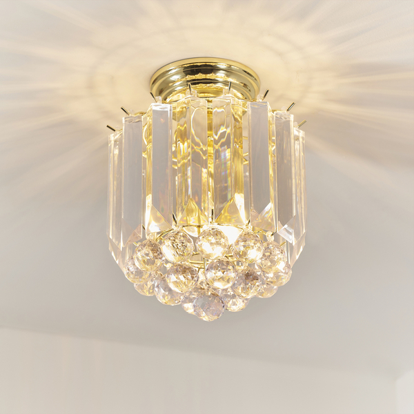 Krystałowa lampa sufitowa FARGO-BP Endon glamour crystal mosiądz