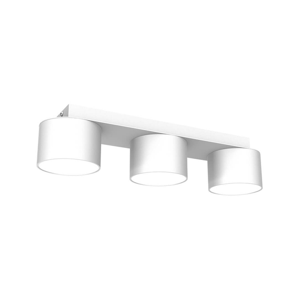 Skandynawska lampa nasufitowa Dixie do salonu biała