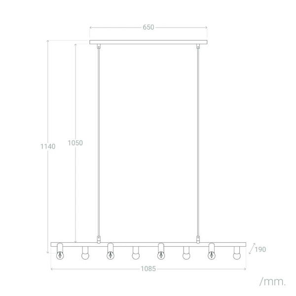 Kuchenna lampa wisząca Retro ABR-RRN-8XE27 Abruzzo metal szkło czarny