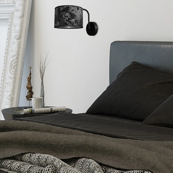 Nowoczesny kinkiet ścienny Satino do pokoju czarny srebrny