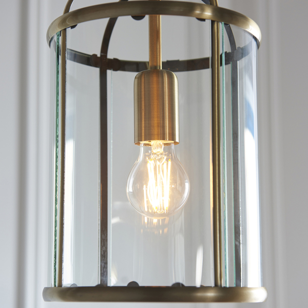 Klasyczna lampa wisząca Lambeth 69454 Endon łańcuch kopuła mosiądz