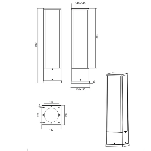 Ogrodowa LAMPA stojąca FUERTE 526260142 Trio metalowa OPRAWA outdoor LED 15W 3000K słupek IP54 grafitowy