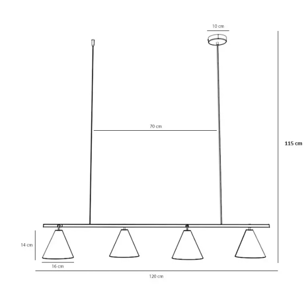 Wisząca lampa stożkowa FORM 1108L metalowa do salonu biała