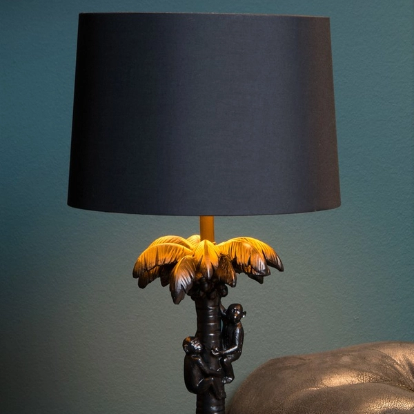 Orientalna LAMPKA stojąca EXTRAVAGANZA COCONUT 10505/81/30 Lucide dekoracyjna LAMPA biurkowa abażurowa małpki czarne