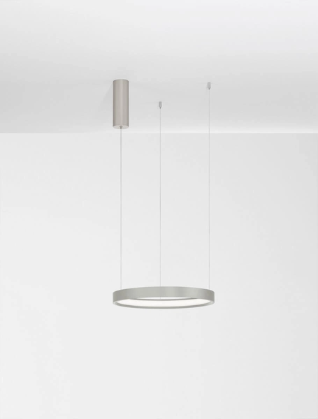 Okrągła lampa wisząca ZACAPU LE42792 LED 30W 3000K do biura srebrna