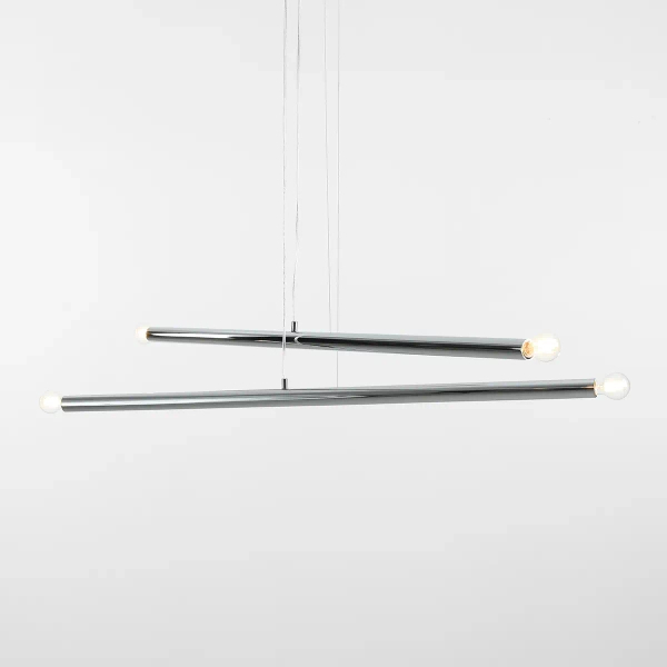Wisząca lampa metalowa TUBO 1072L4 nad wyspę tuba chrom