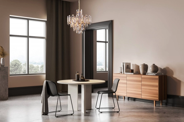 Kryształowy żyrandol wiszący Flare DIA200PL-08G na łańcuchu złoty