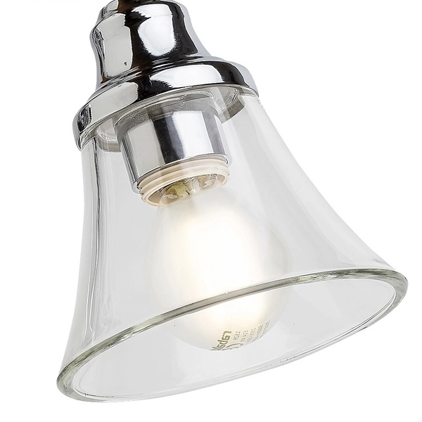 Szklana lampa ścienna Antoine industrial kinkiet do łazienki chrom