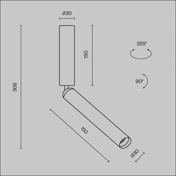 Regulowana lampa sufitowa Focus T C142CL-6W3K-B LED 6W 3000K czarna