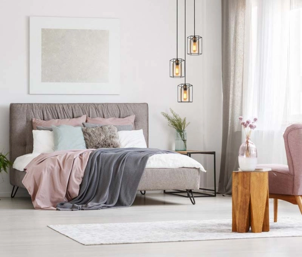 3-płomienna lampa wisząca Kalula PND-78901-3A-BK+AMB do jadalni czarna bursztynowa