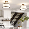Sufitowa lampa tkaninowa Charlotte HK-CHARLOTTE-SF-BC złoty