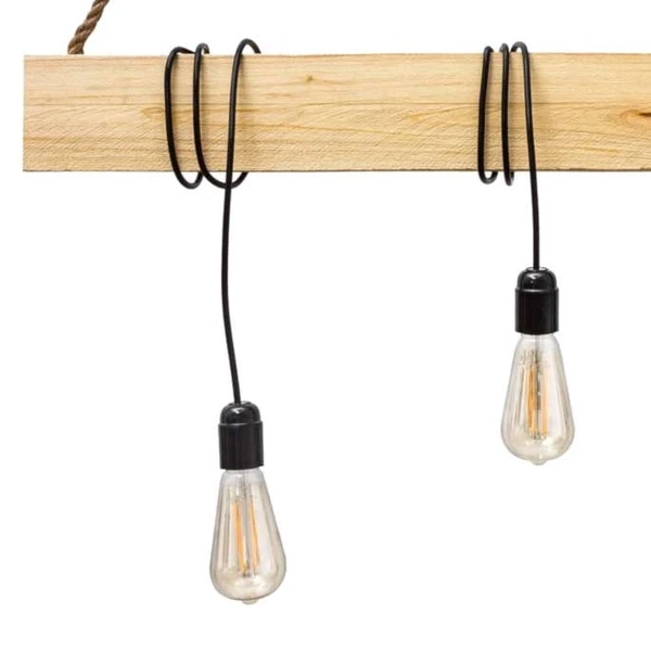 LAMPA wisząca MAROO071801 ekologiczna OPRAWA rustykalna belka ZWIS drewniany drewno
