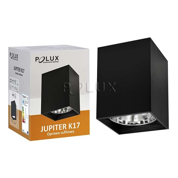 Downlight LAMPA sufitowa JUPITER K17 307811 Polux kostka OPRAWA metalowa cube czarna