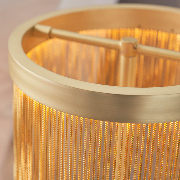 Lampka nocna sznurki Zelma 92177 LED 9W 2800K na stolik satynowe złoto