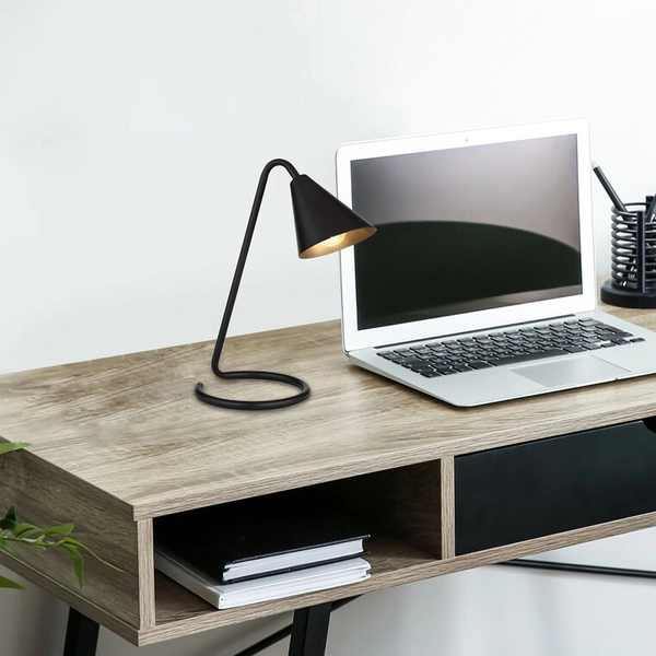 Minimalistyczna lampka stołowa Monty 3088 metalowa do gabinetu czarna