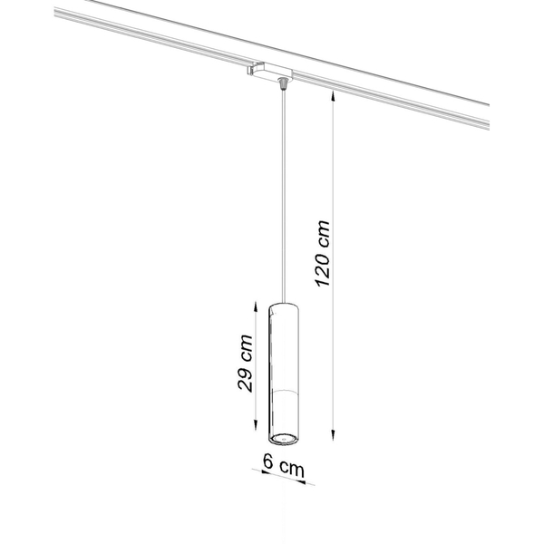 Wisząca lampa trzyfazowa LOOPEZ MYL.00014 tuba z żarówką czarny złoty