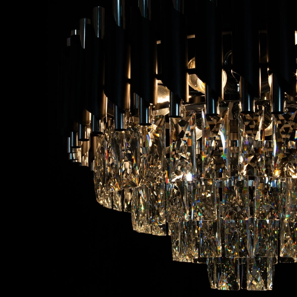 Żyrandol z kryształami Toledo 6260/6 8C BL pałacowy czarny