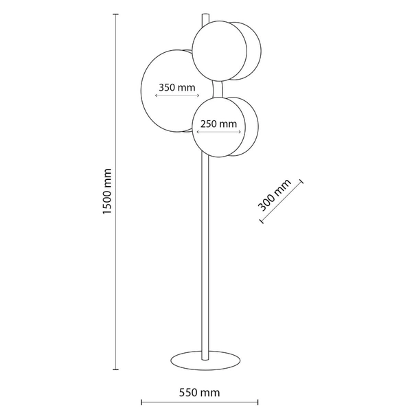 Ekologiczna lampa stojąca do salonu Pulse 5960 okręgi drewniana biała