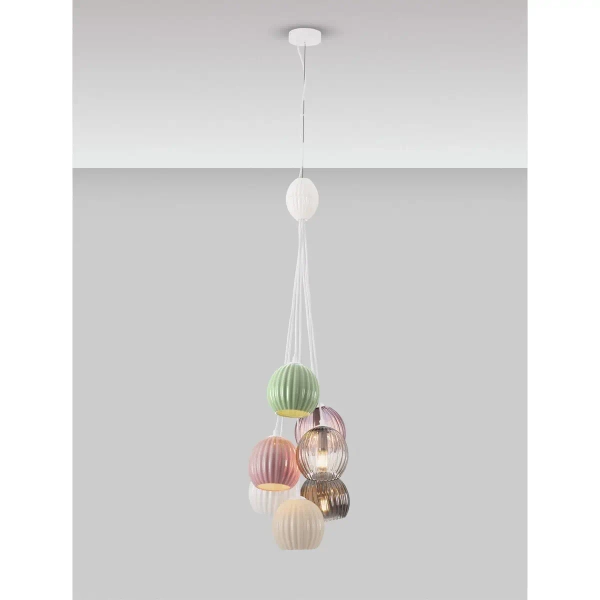 Lampa wisząca do salonu LOREVIO LE45260 szklana multkikolor