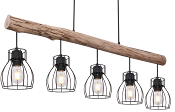 Wisząca lampa drewniana Mina 15326-5N czarna drewniana