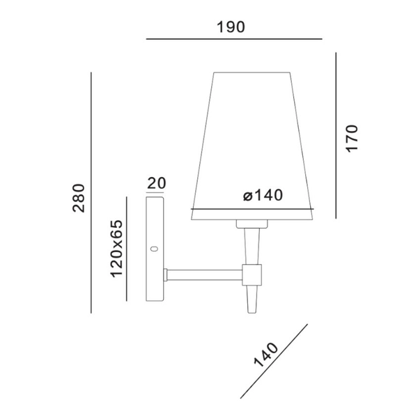 LAMPA ścienna ZARAGOZA H001WL-01BS Maytoni klasyczna OPRAWA abażurowa mosiądz