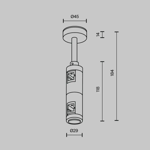 Sufitowy uchwyt podwójny magnetyczny Flarity TRA156C-D1-BS metalowy mosiądz