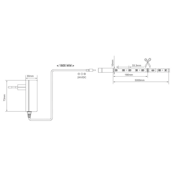 Pasek ledowy taśma R65563102 Chip 10W 3000-6500K 750lm pilot czarna